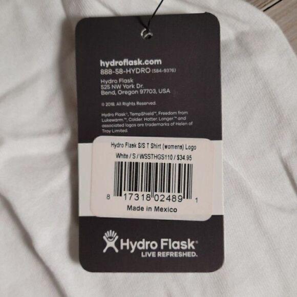 HydroâFlaskâWomen's WhiteâLogoâT-ShirtâSzâS - Picture 6 of 7